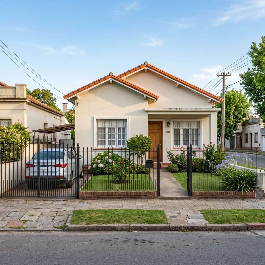 Fachada de casa tradicional en Montevideo