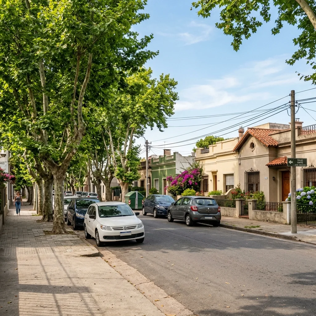 Entorno de barrio residencial en Montevideo